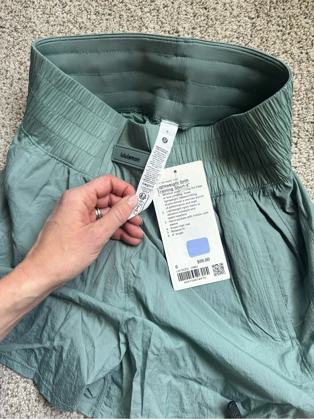 lululemon athletica Sage Green High-Rise Athletic Shorts - Picture 3 of 5